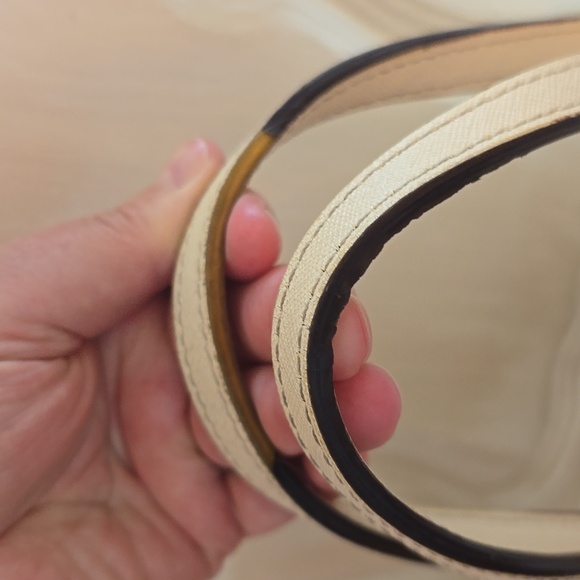 Henri Bendel Cream Sachel Tote with Gold Charm - Picture 3 of 8